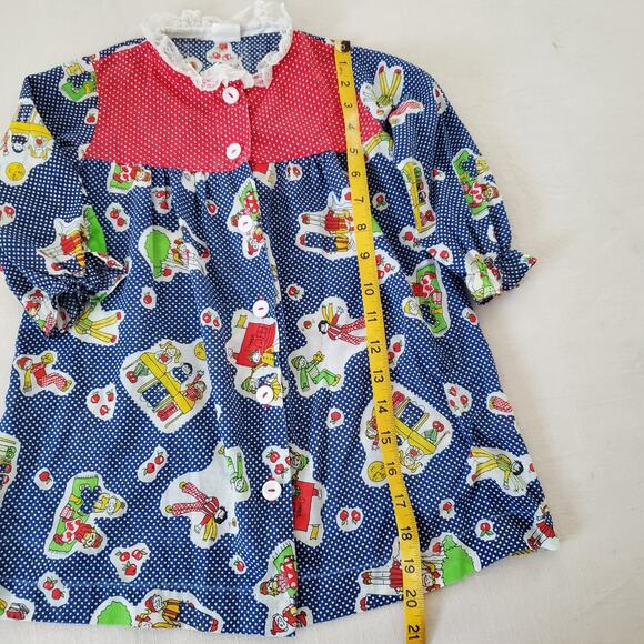 Vintage 70s School Kids Long Sleeve Dress 3t/4t - Picture 5 of 7